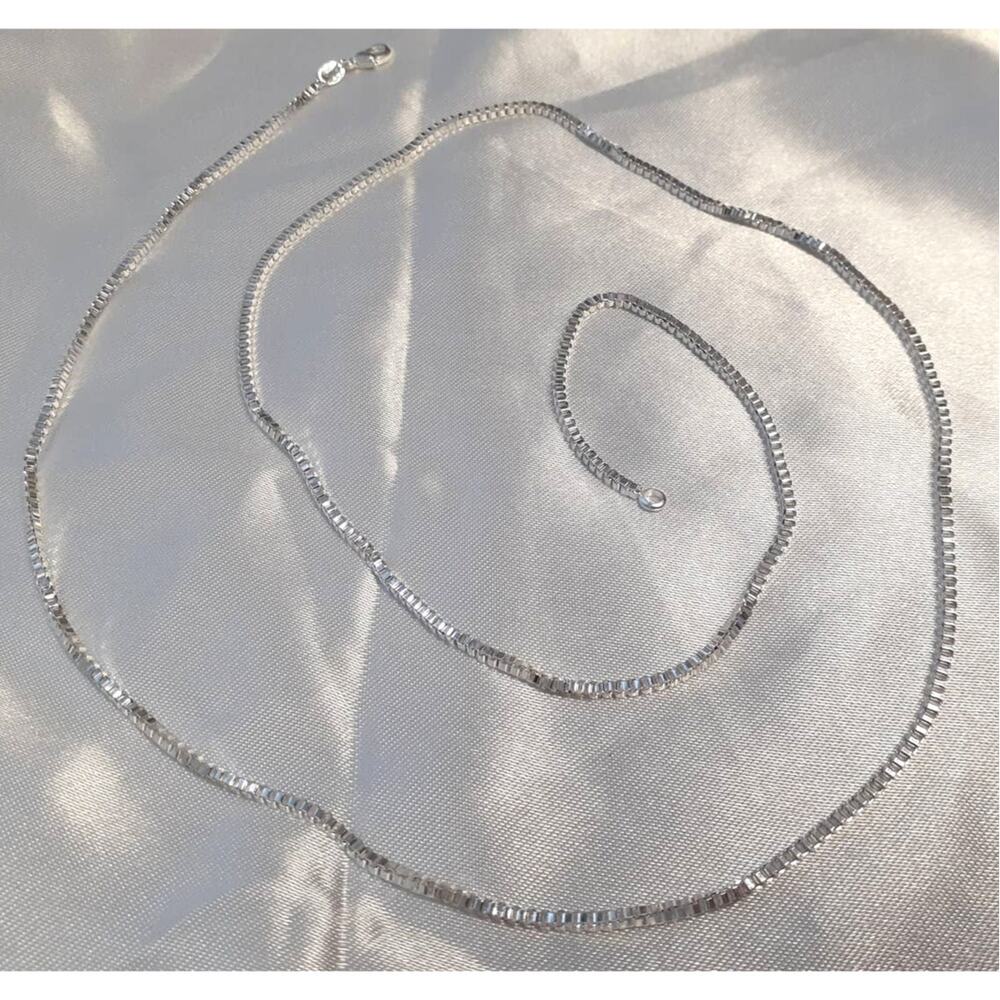 Sterling Silver 925 Plated 30‎ Inch Box Chain Necklace New 1/16th" Wide Lobster